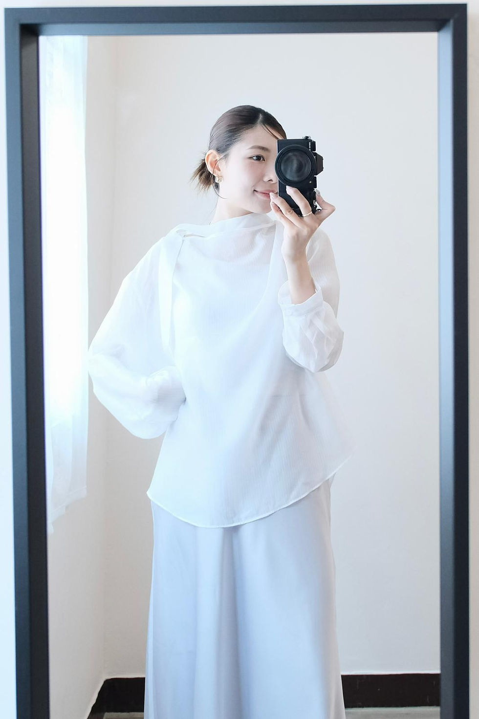 縮圖：Maxine striped white blouse