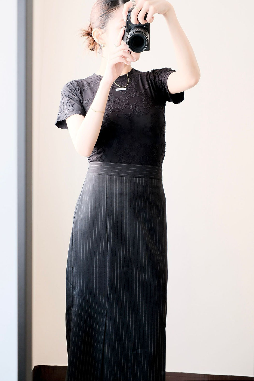 縮圖：Kenna pleated striped skirt