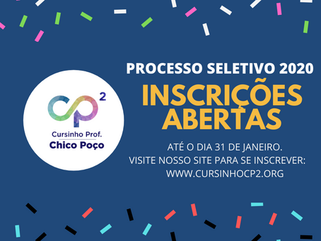 Inscrições para 2020 abertas!