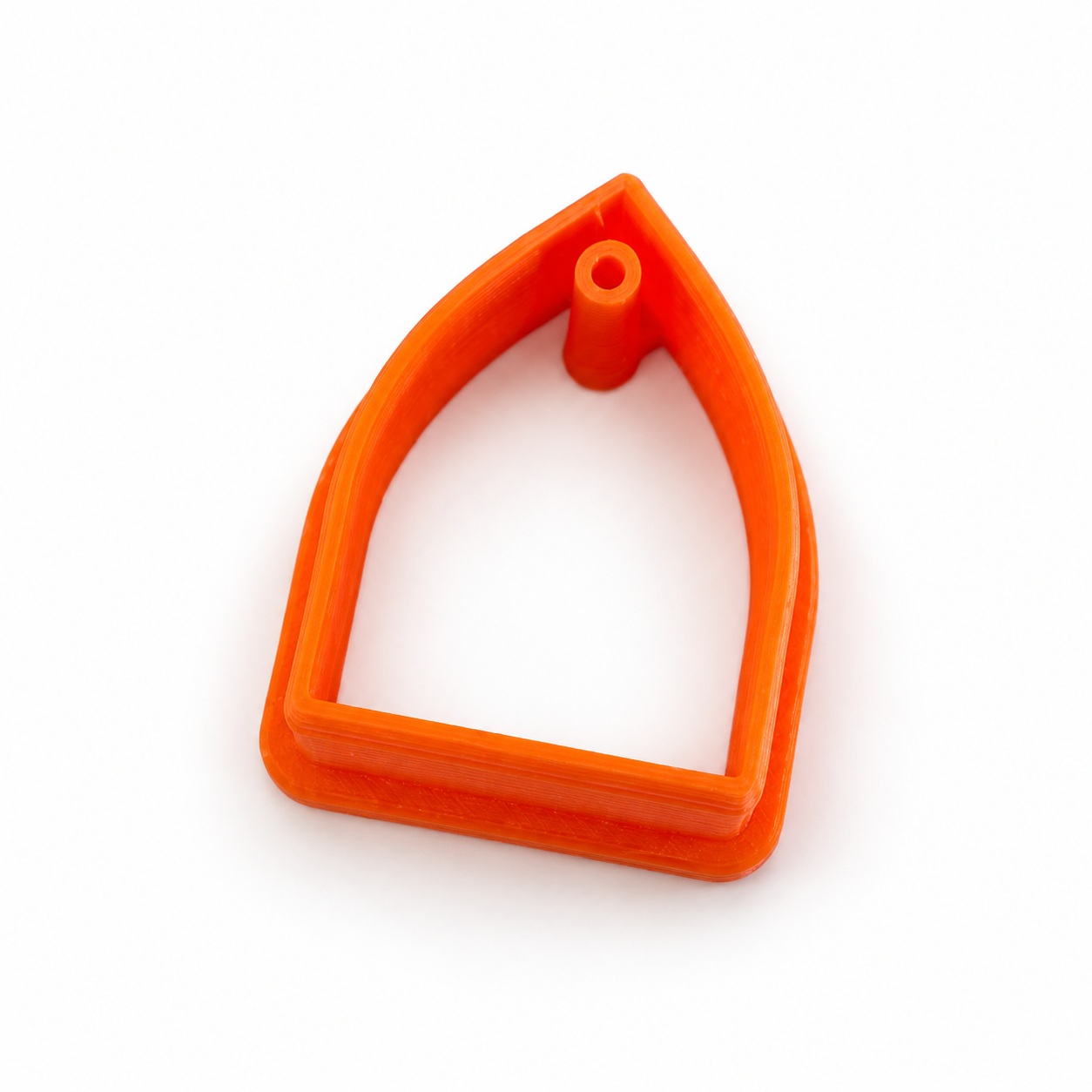 Emporte-pièce Ogive Palais avec trou intégré pour créole, imprimé en 3D orange — Forméa