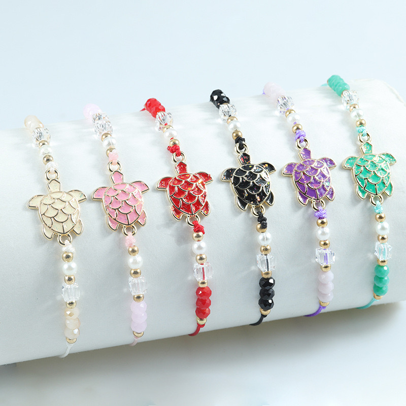 Bracelet Tortue Émaillé "Tara" Style et Protection en Nylon Ajustable – fait ma…
