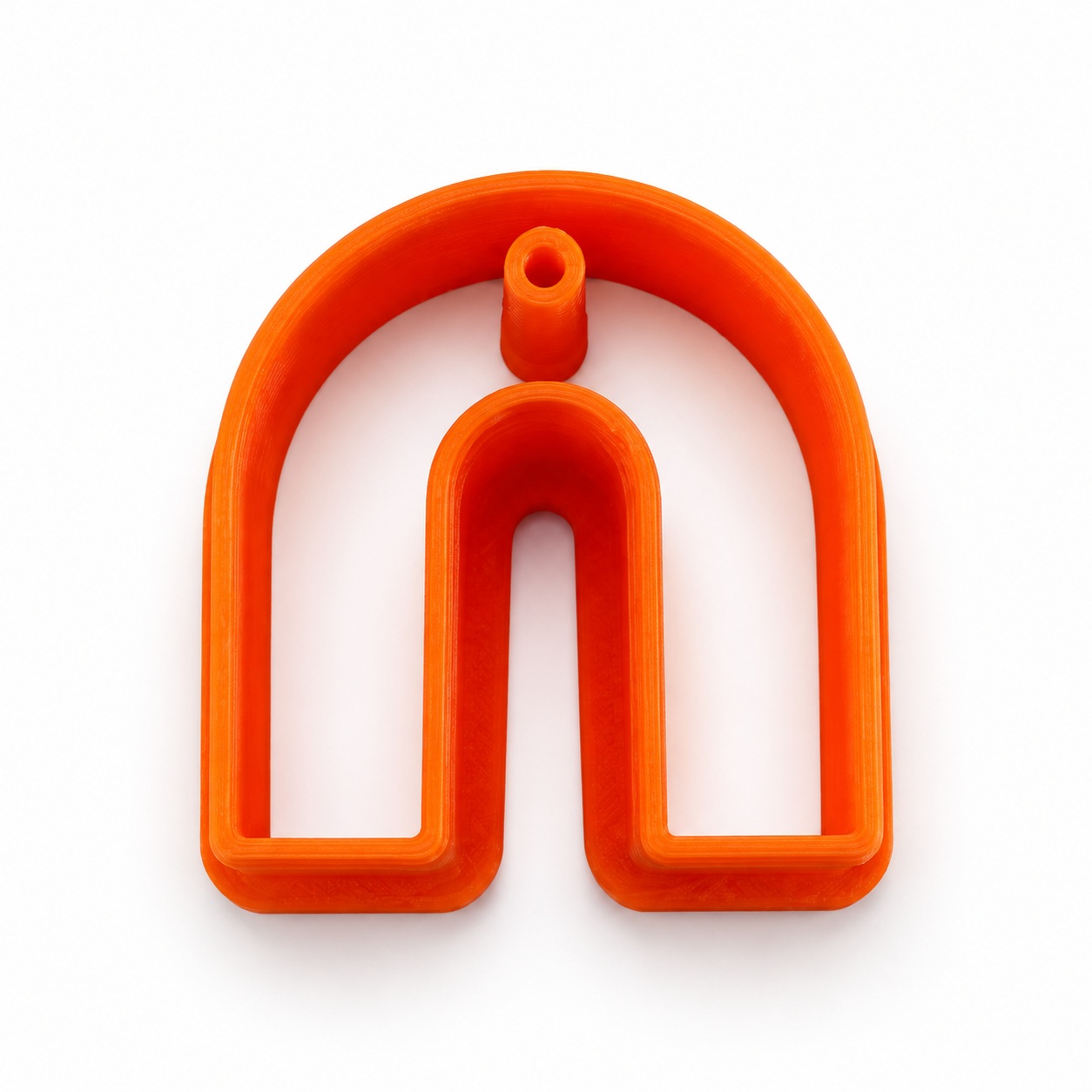Emporte-pièce Arche Fer-à-Cheval avec trou intégré pour créole, imprimé en 3D orange — Forméa
