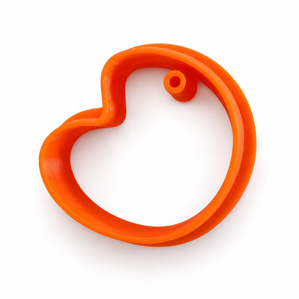 Emporte-pièce Haricot Sculpté avec trou intégré pour créole, imprimé en 3D orange — Forméa