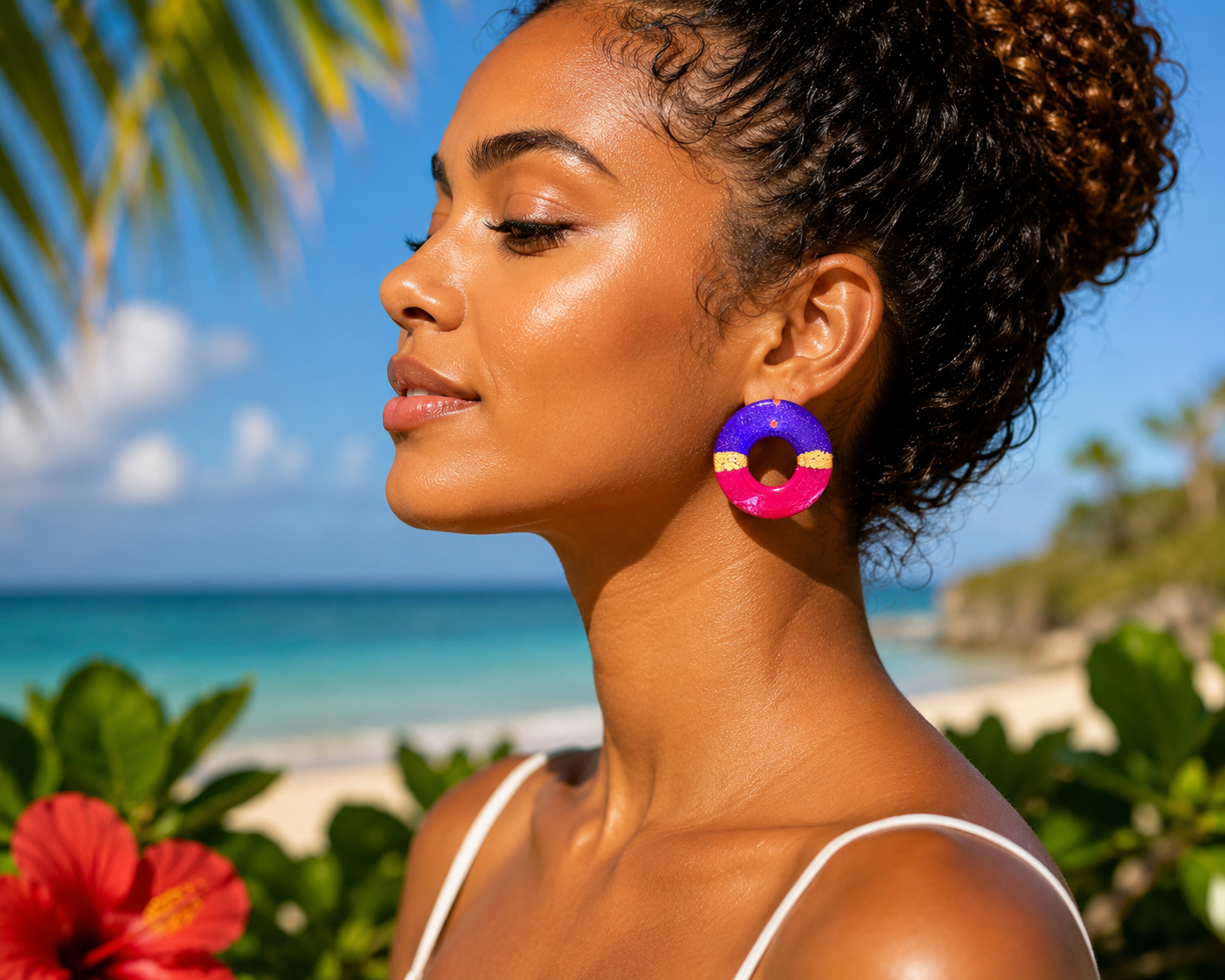 Boucles d’oreilles pâte fimo "Léonie" – fait main | Côte d’Azur