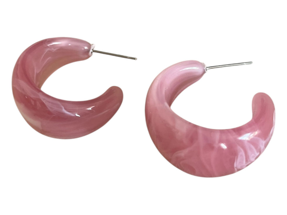 Miniature : Boucles d’Oreilles en Résine Elenaya – Créations Artisanales Scintillantes en Forme de C (3 cm)