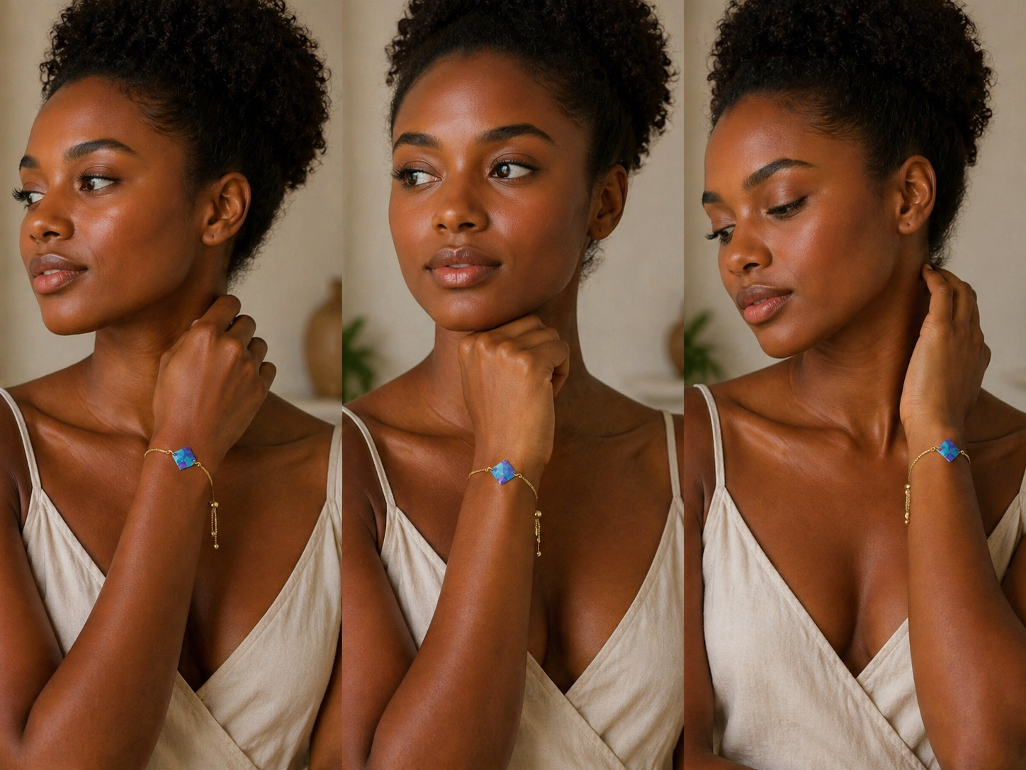 Bracelet pâte fimo Océane – Bijou fait main | Côte d’Azur | BIJOUMAEY