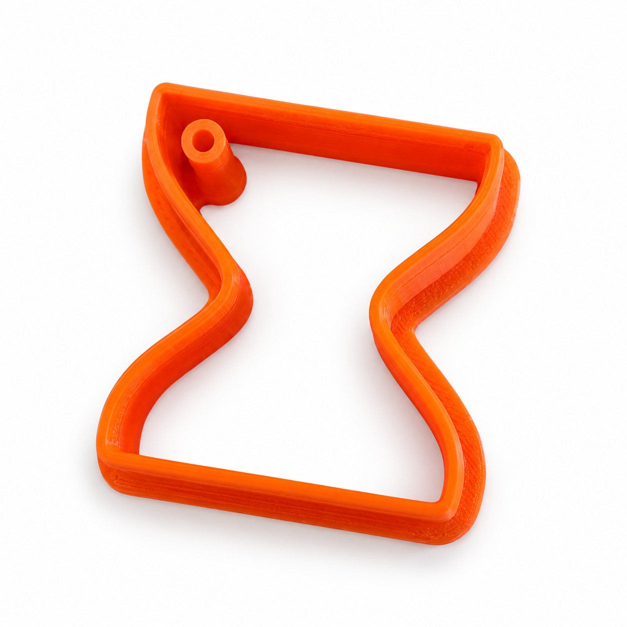 Emporte-pièce Sablier Couture avec trou intégré pour créole, imprimé en 3D orange — Forméa