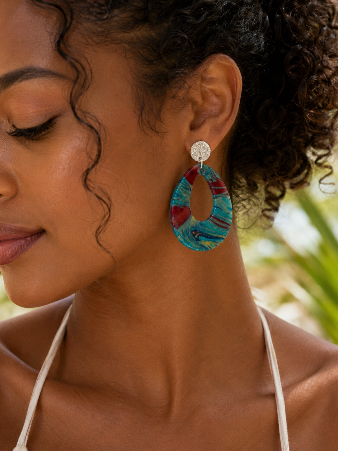 Boucles d’oreilles pâte fimo Jade – fait main | Côte d’Azur