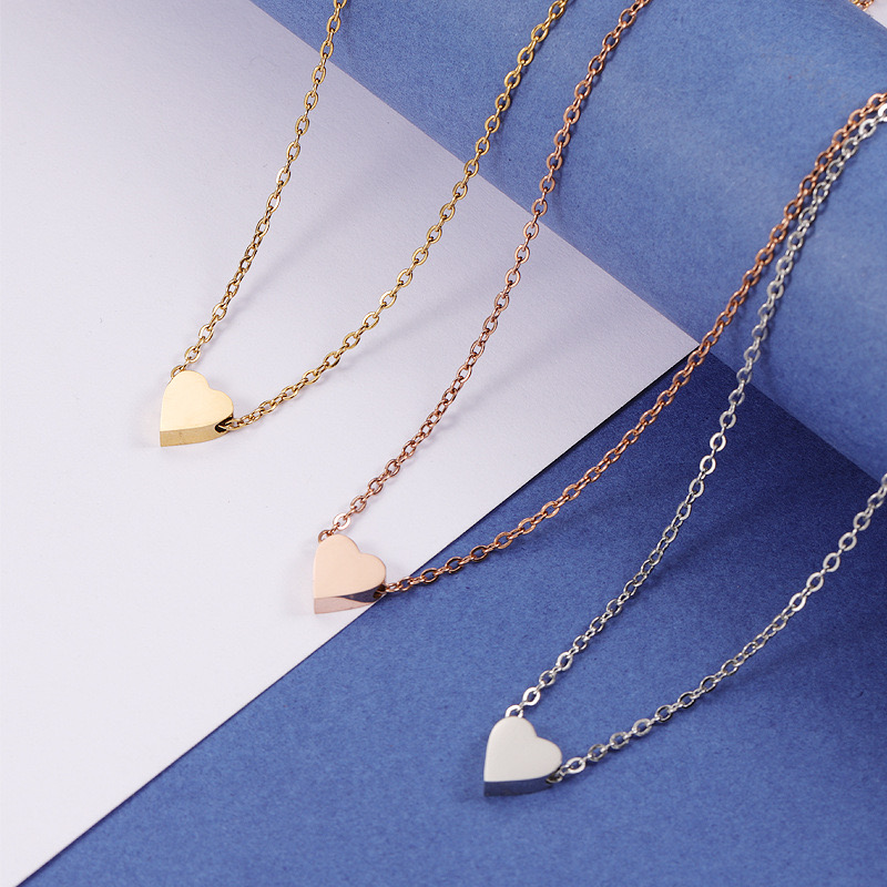 Collier acier inoxydable Pendentif Cœur Coulissant Élégant – fait main | Côte d…