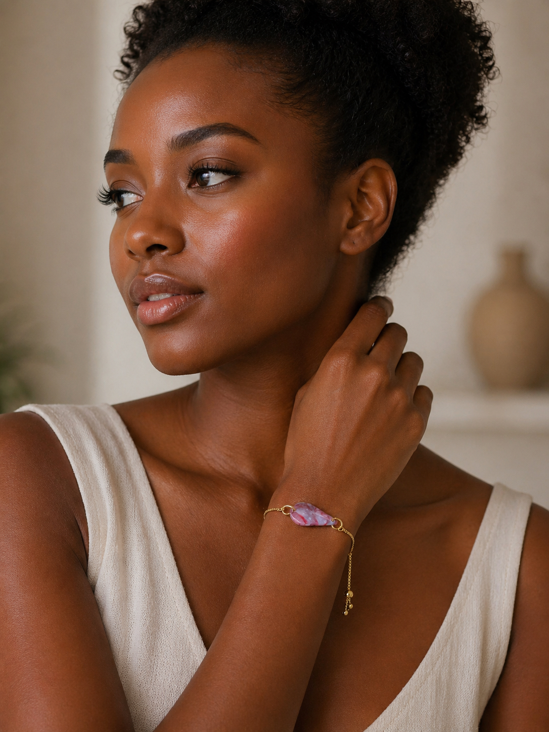 Bracelet pâte fimo Roselia – fait main | Côte d’Azur