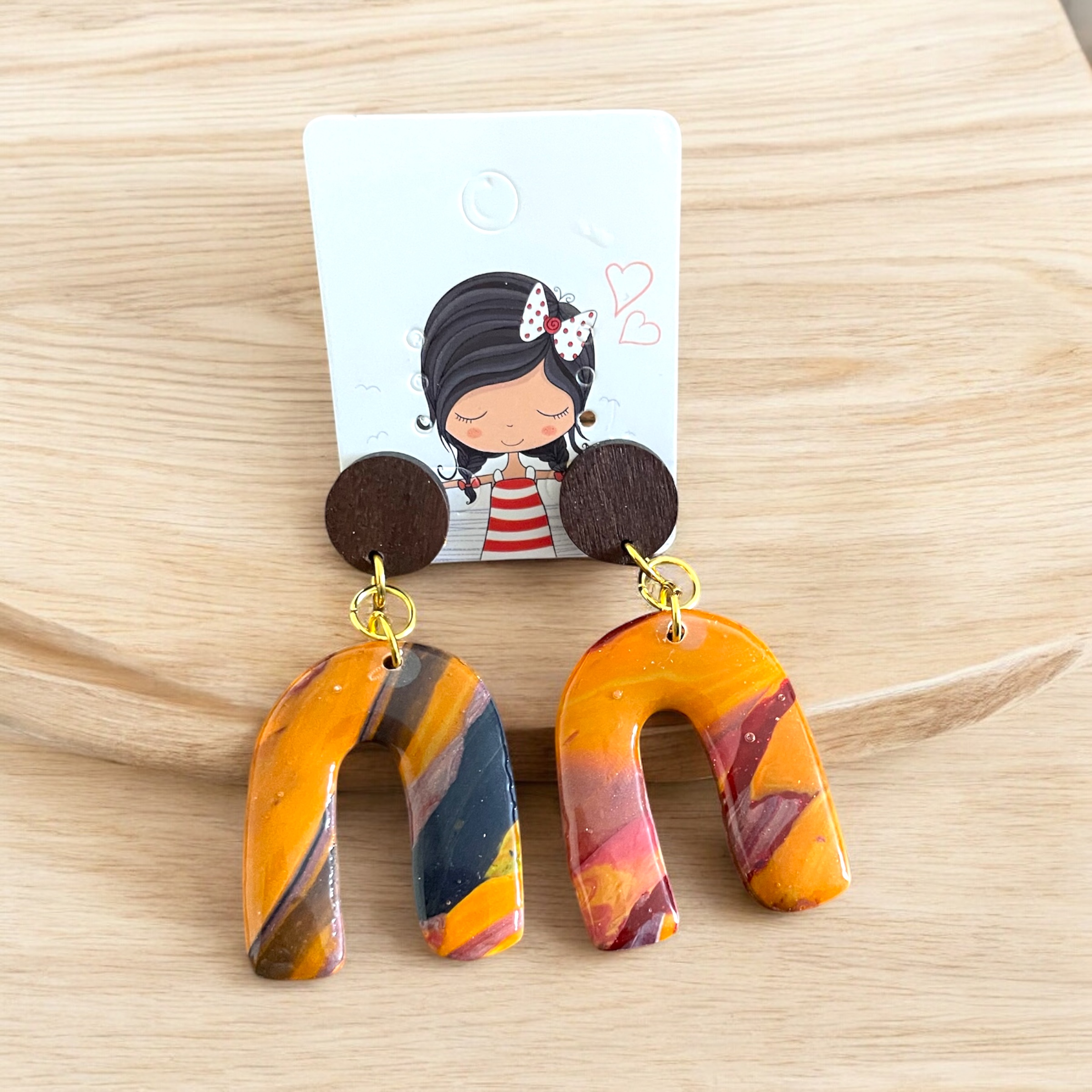 Boucles d’oreilles pâte fimo Afrise – fait main | Côte d’Azur