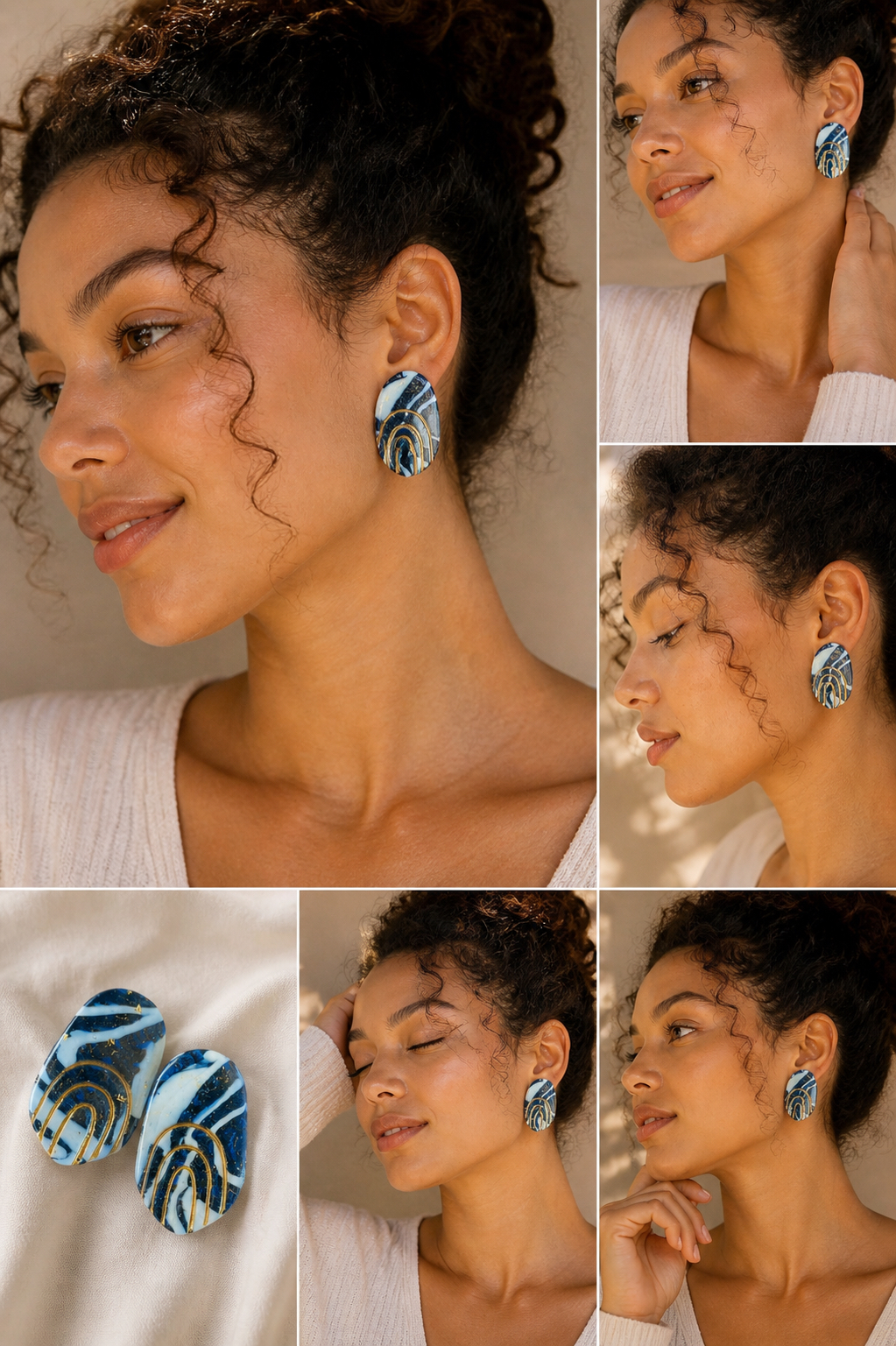 Boucles d’oreilles pâte fimo "Eloise" – fait main | Côte d’Azur