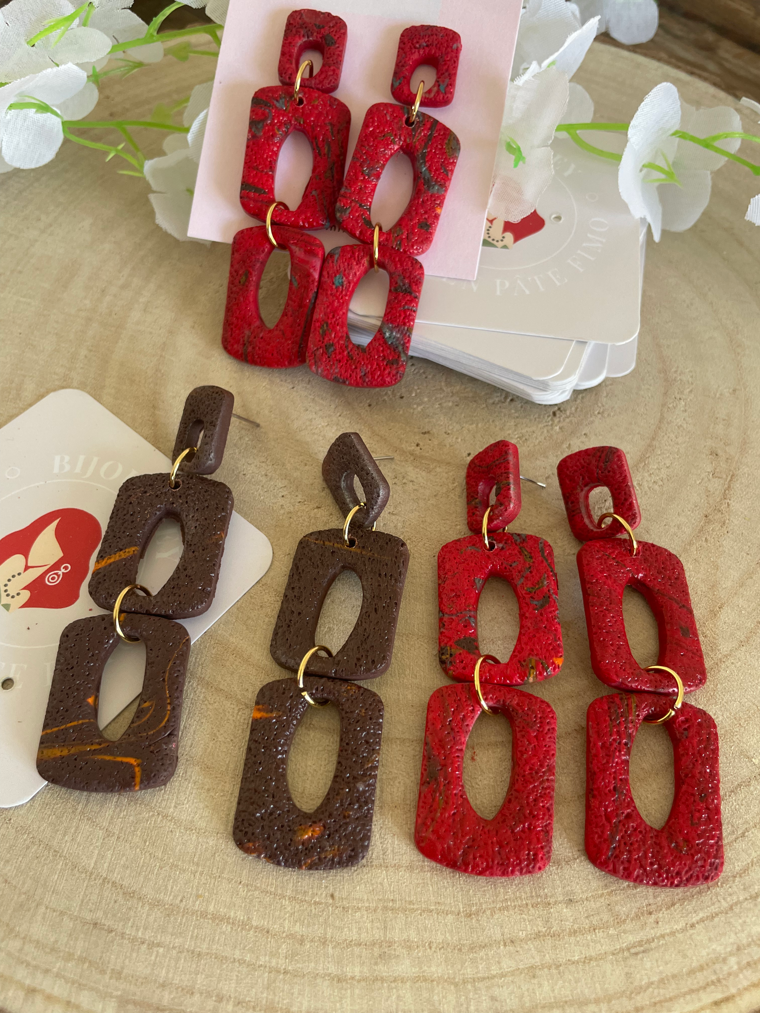 Boucles d’oreilles pâte fimo Aïcha – fait main | Côte d’Azur