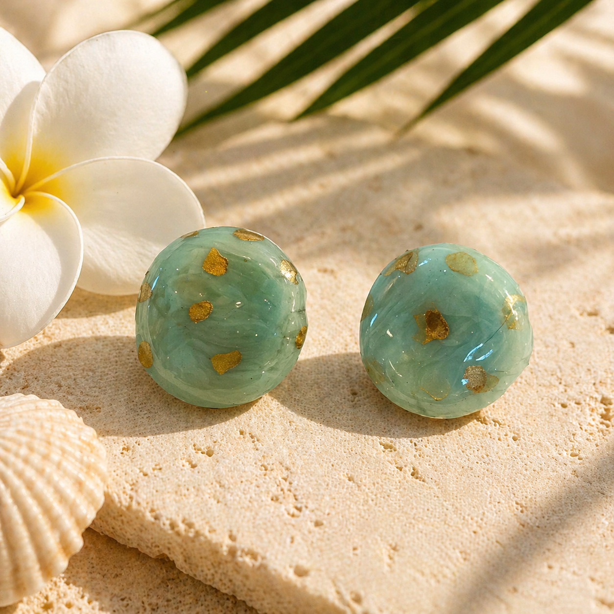 Boucles d’oreilles pâte fimo Laguna – fait main | Côte d’Azur