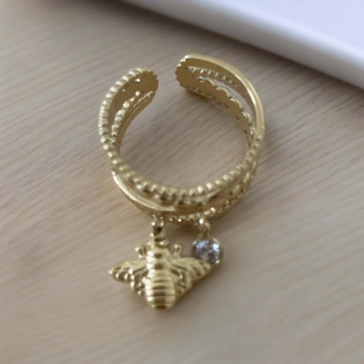 Bague acier inoxydable Abelia – fait main | Côte d’Azur