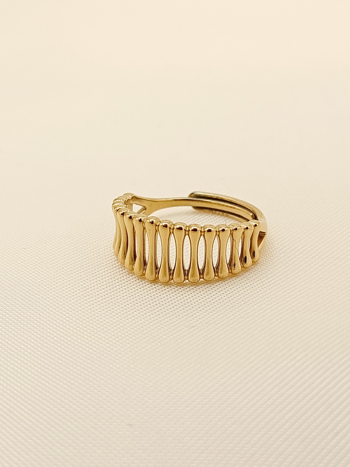 Bague acier inoxydable réglable échelle "Lili" – fait main | Côte d’Azur