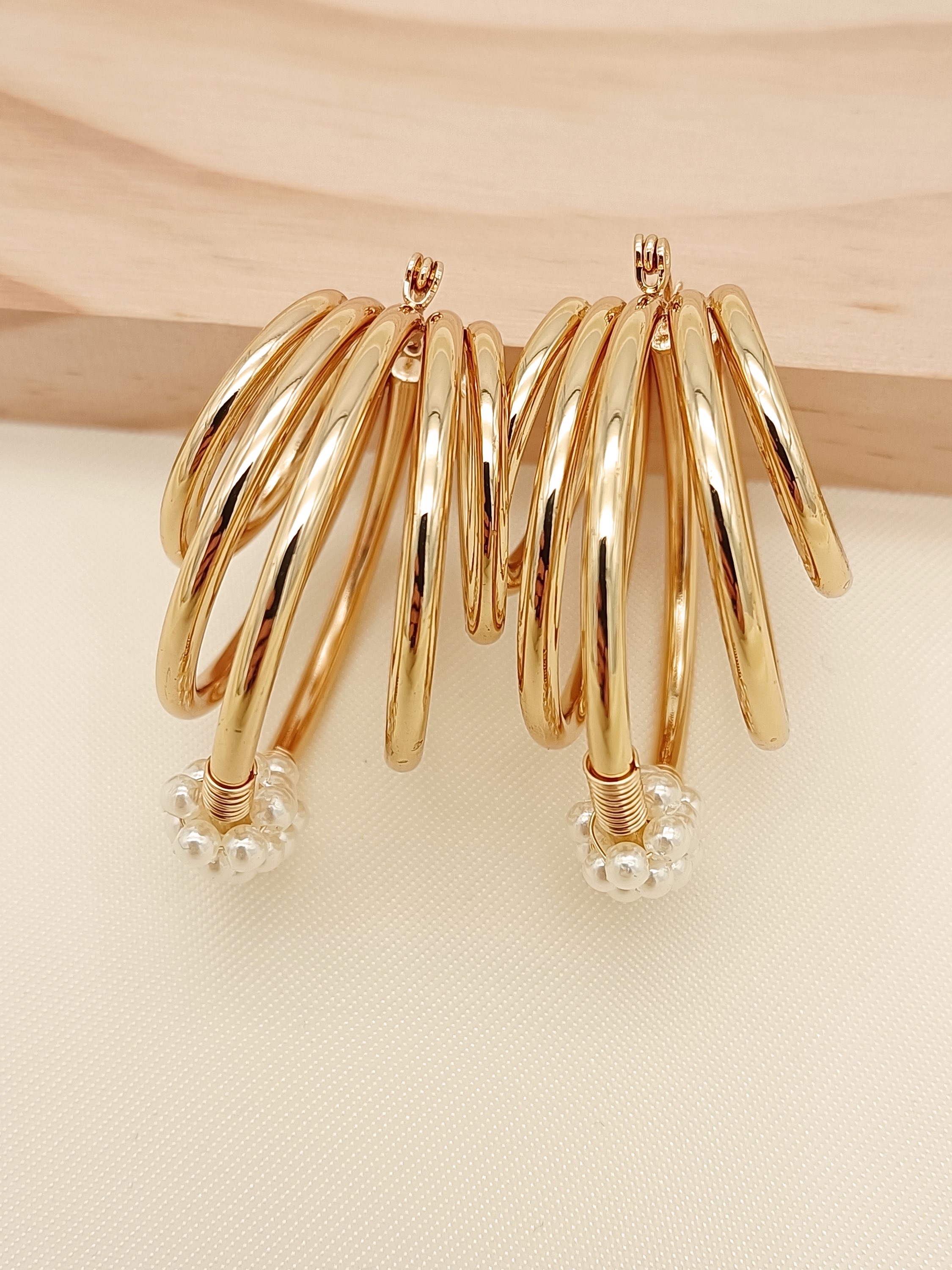 Boucles d’oreilles acier inoxydable créole multicercles "Creolina" – fait main…
