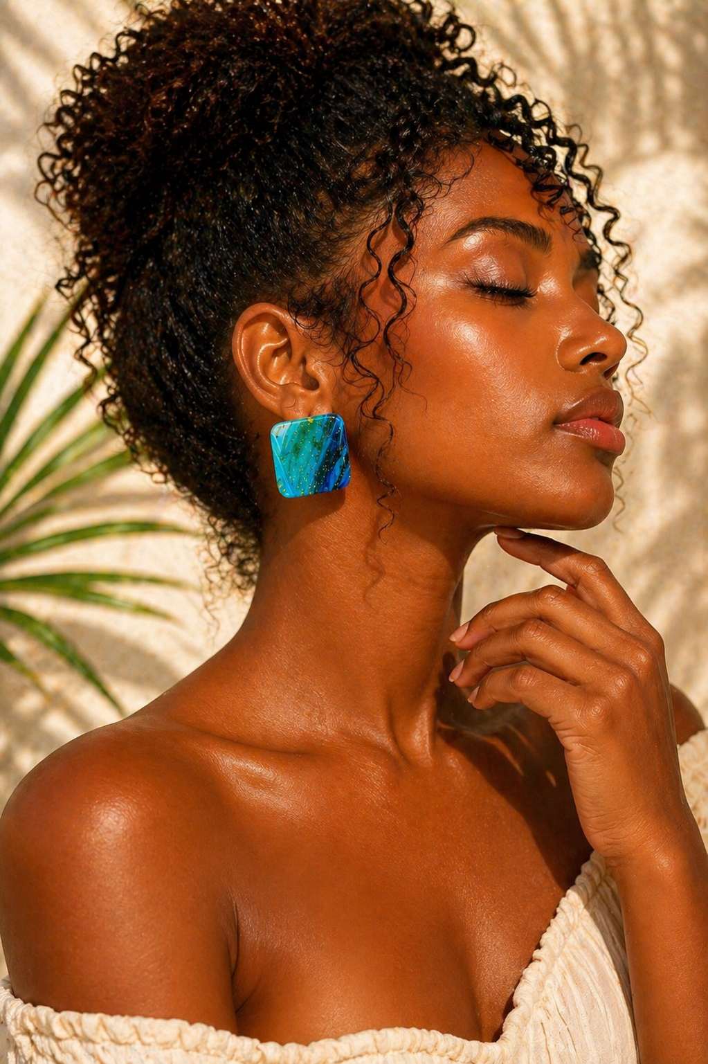 Boucles d’oreilles pâte fimo Océane – Bijou fait main | Côte d’Azur | BIJOUMAEY