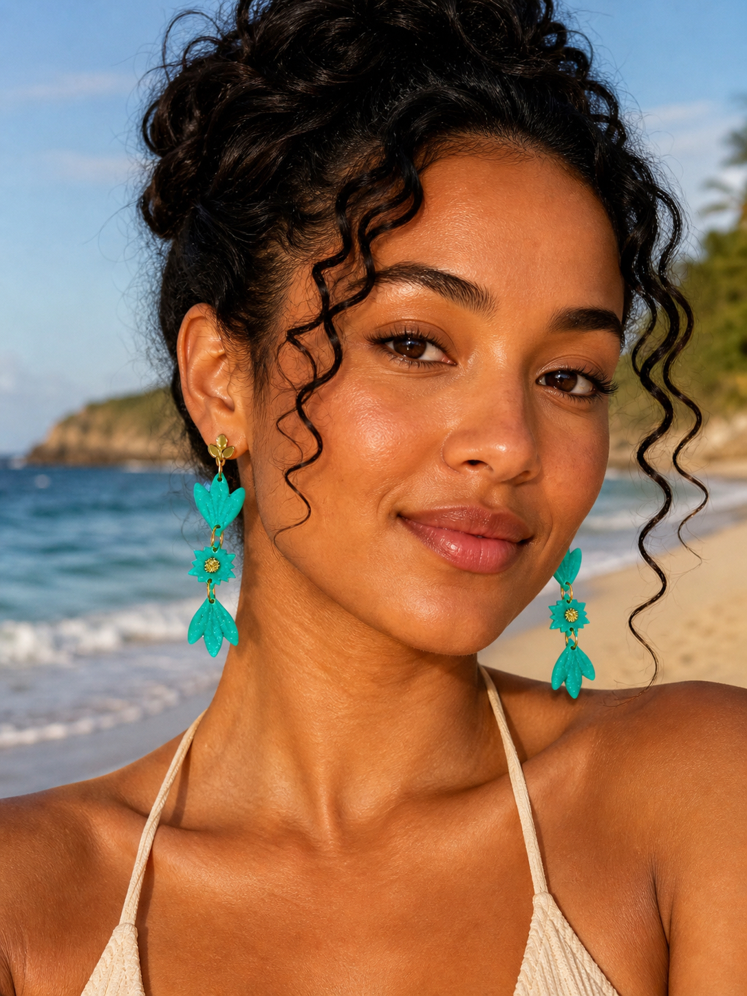 Boucles d’oreilles pâte fimo Azurelia – fait main | Côte d’Azur