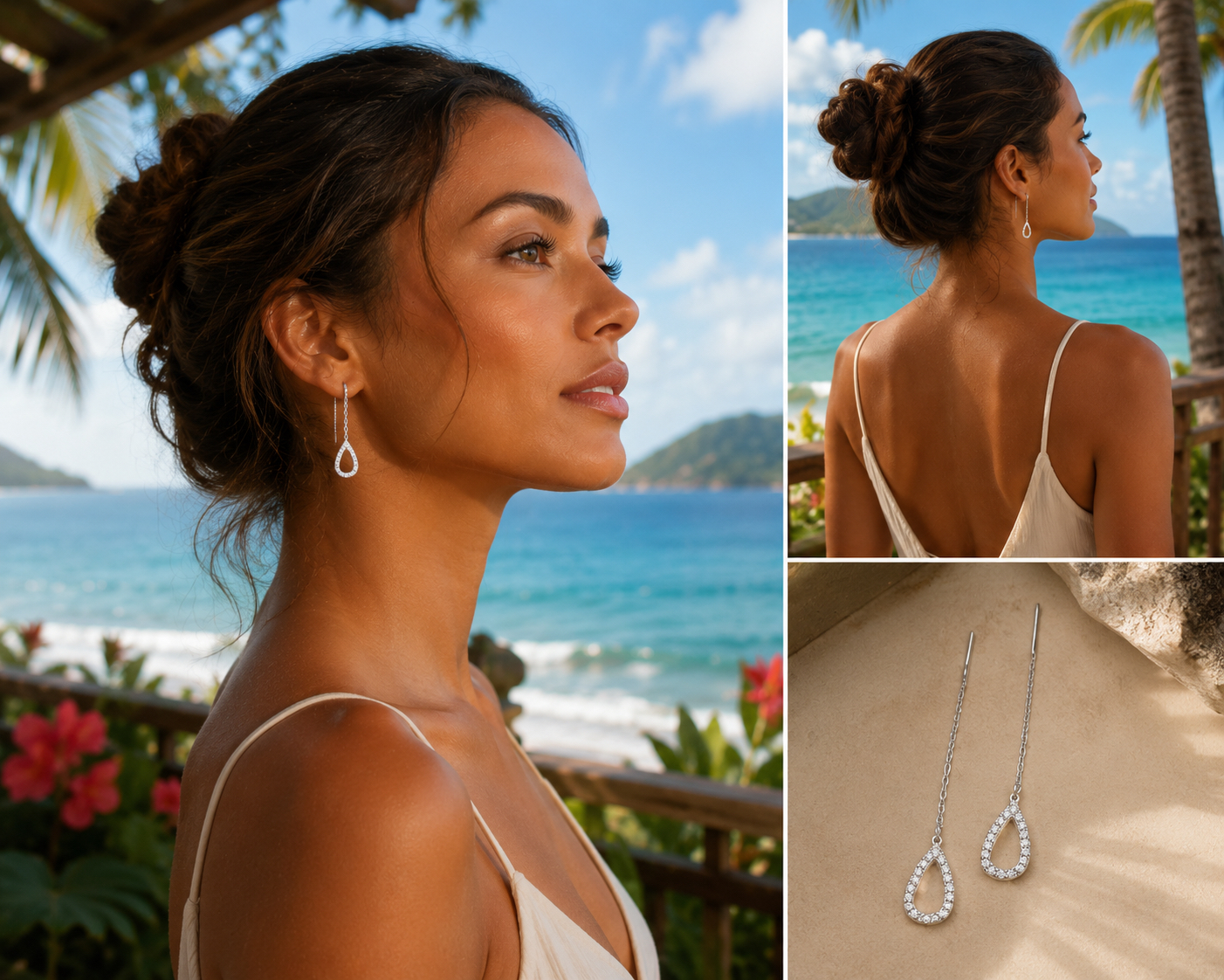 Boucles d’oreilles acier inoxydable Trina – fait main | Côte d’Azur