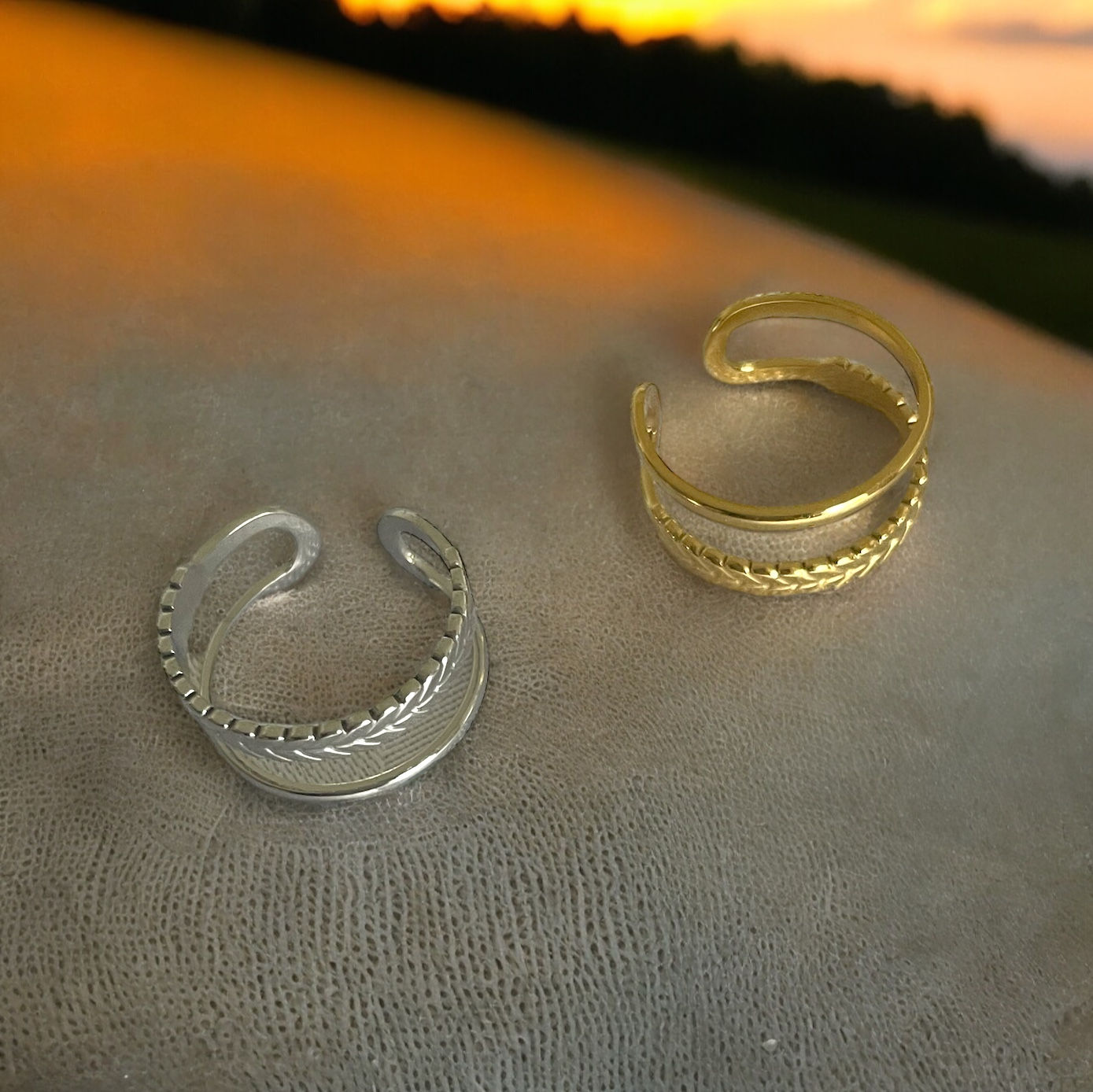 Bague Alice élégance ajustable en acier Inoxydable 316L doree