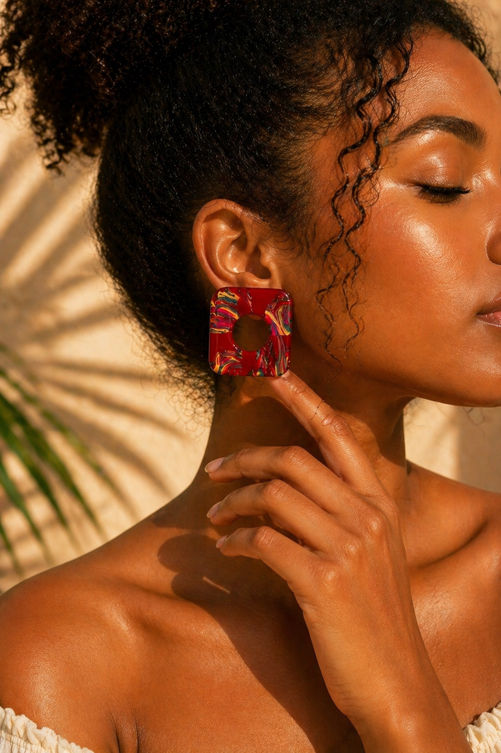 Boucles d’oreilles pâte fimo Solara – fait main | Côte d’Azur