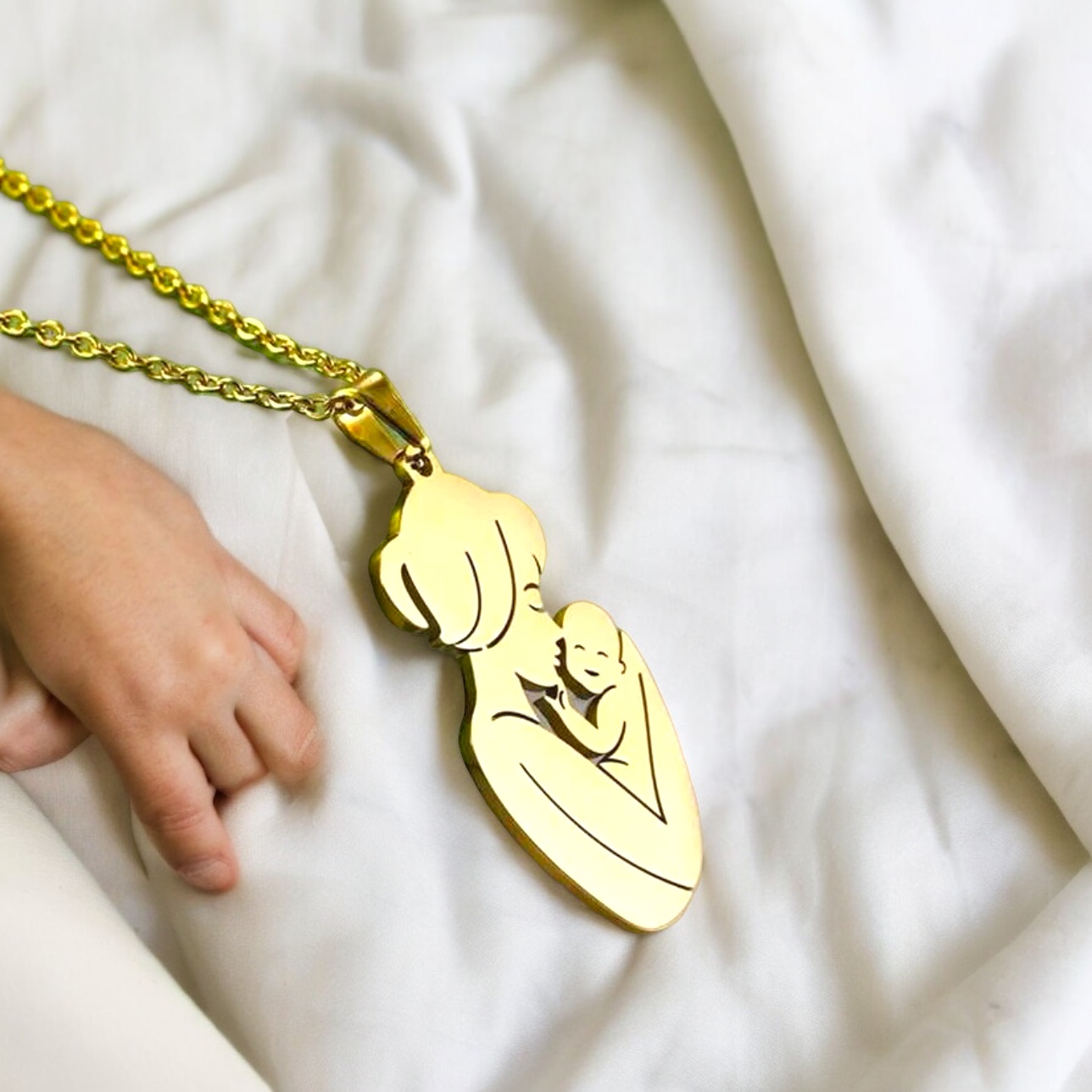 Collier acier inoxydable Mère Fille Pendentif Cœur Li Éternel – fait main | Côt…