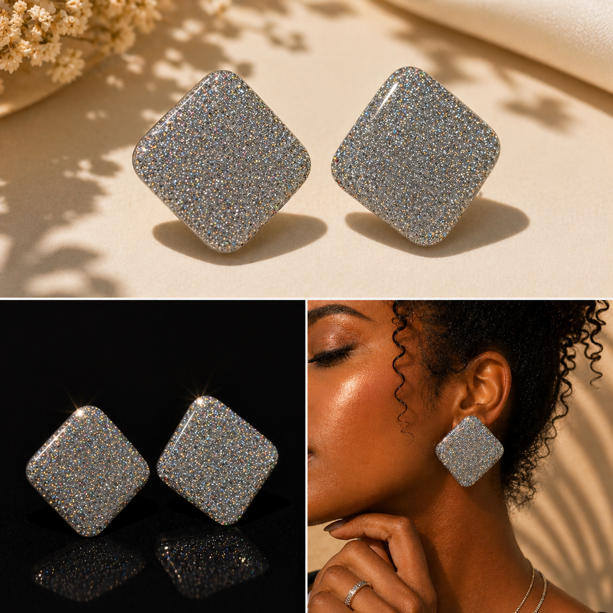 Boucles d’oreilles pâte fimo Stella – fait main | Côte d’Azur