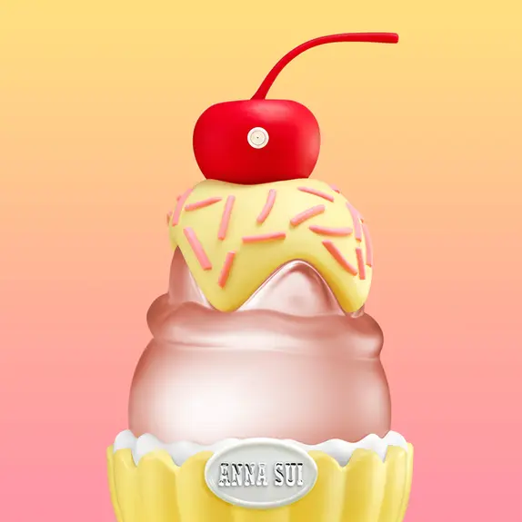 Ice cream dessert styled in colorful commercial food photography campaign