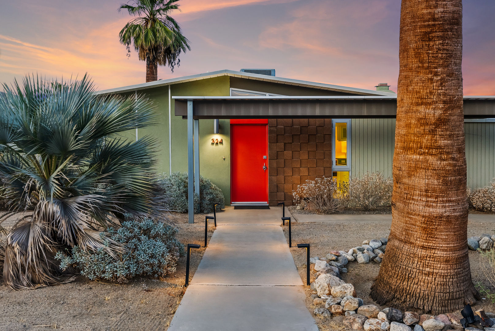 Beautiful twilight shot of an AirBnB rental property