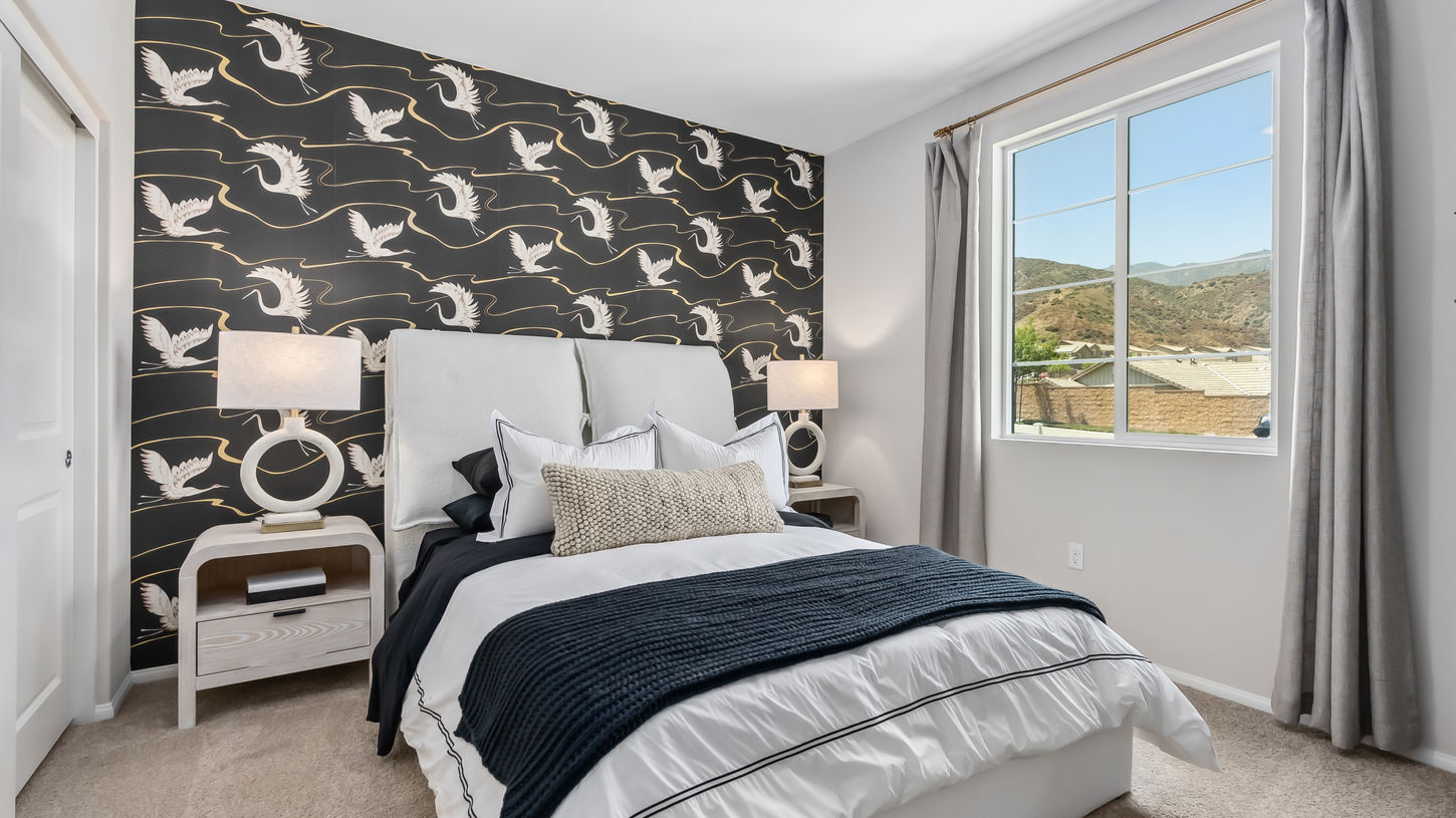 Beautiful bedroom shot of an AirBnB rental property