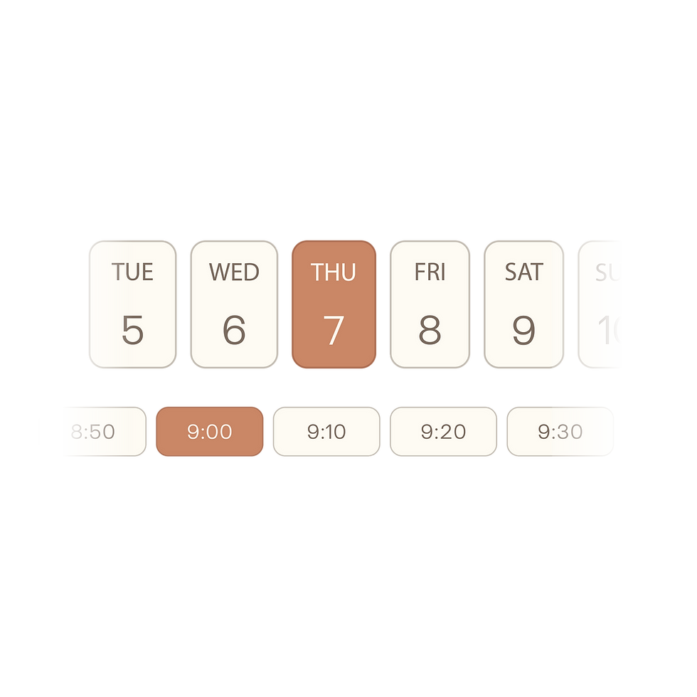 Calendar showing a selected inspection date and appointment time