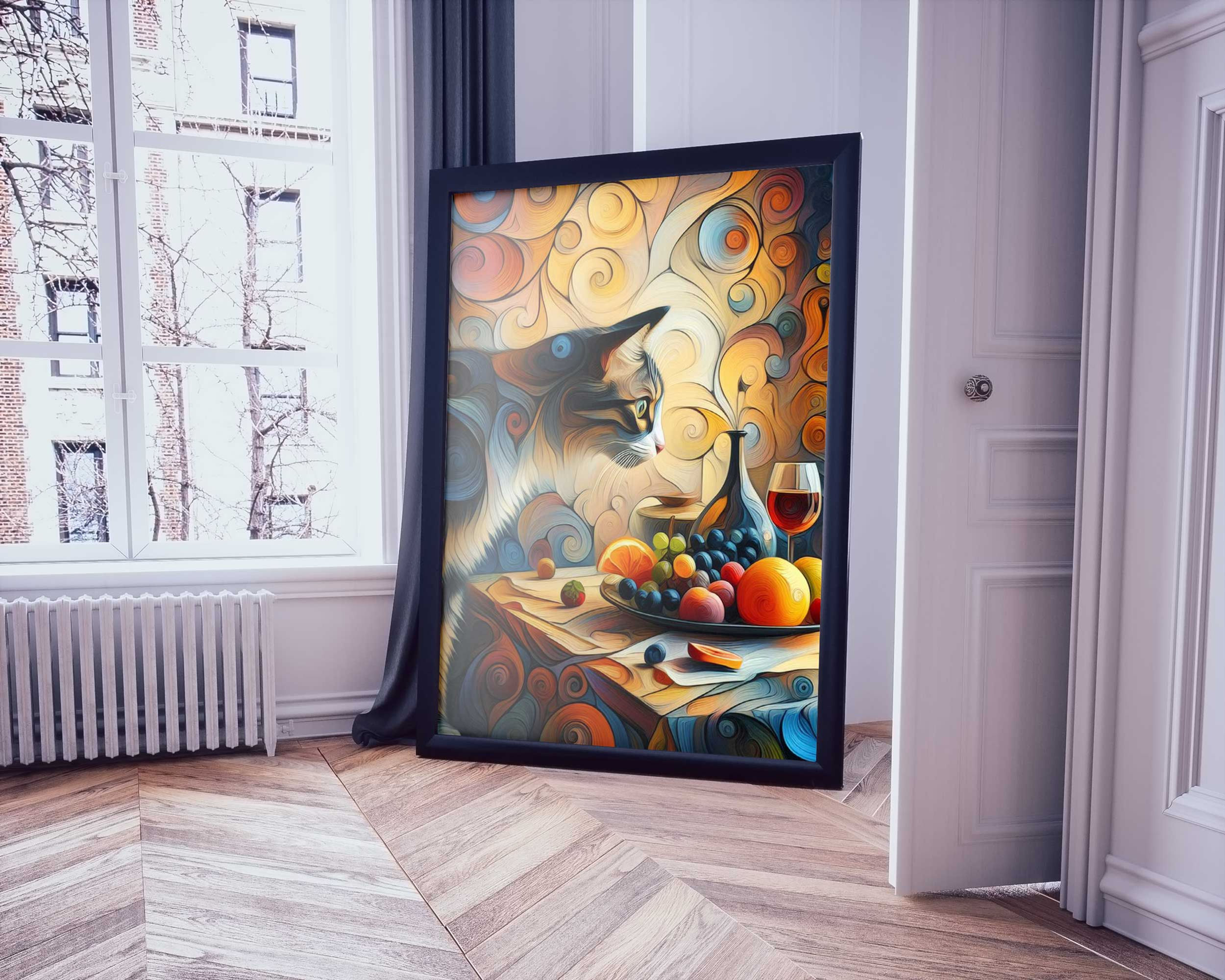 Whiskered Connoisseur - Feline Perspectives on Modern Still Life