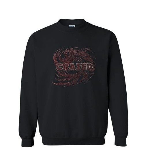 Thumbnail: Black Crew Sweatshirt rhinestone