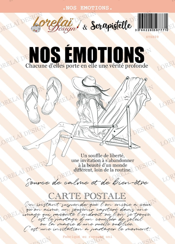 Planche de tampons  NOS EMOTIONS Collection : CARNET D'EVASION, scrapbooking