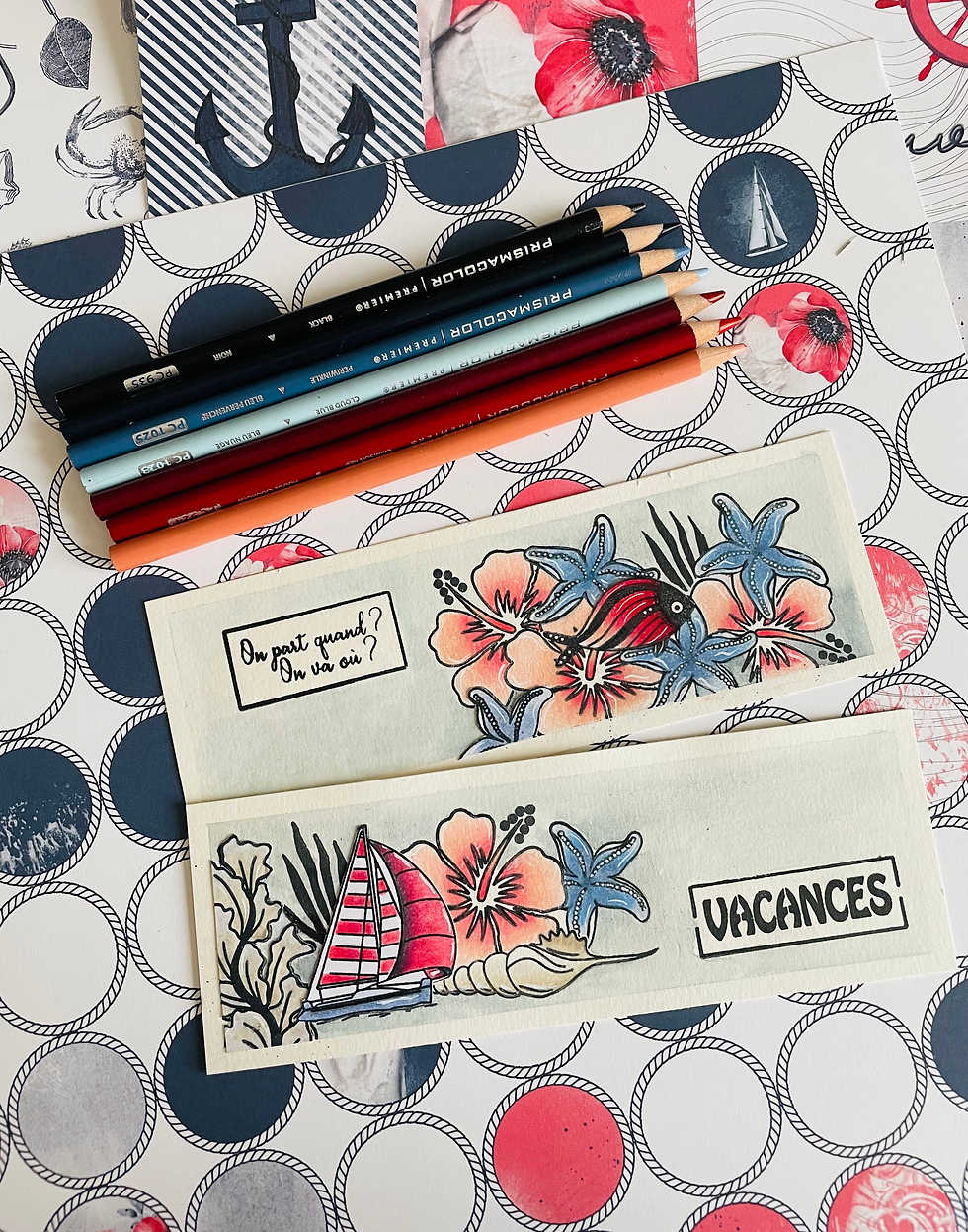 Miniature : TAMPONS scrapbooking, Lorelai Design, encre, bateau, coquillage