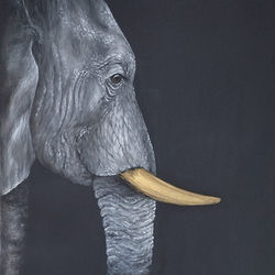 elphant painting with gold leaf