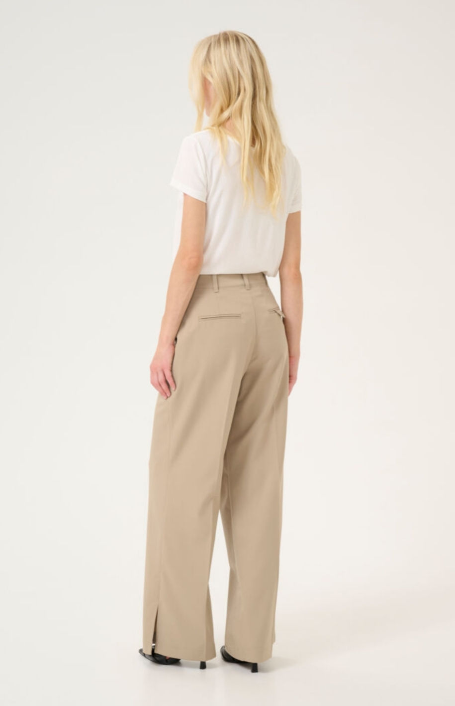 Thumbnail: Beige broek met hoge taille