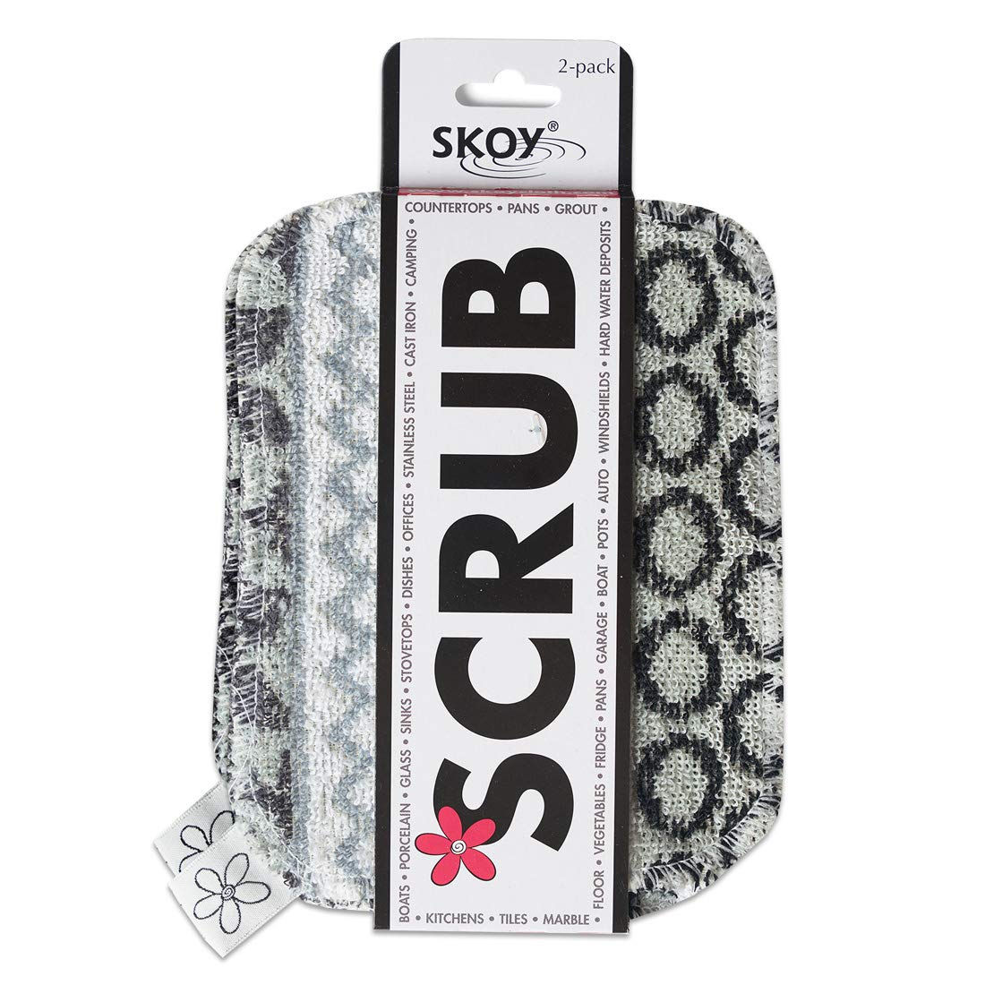 Skoy Scrub, 2-pack Reusable, Non-Scratching Dish Scrubber for Kitchen and Hou...