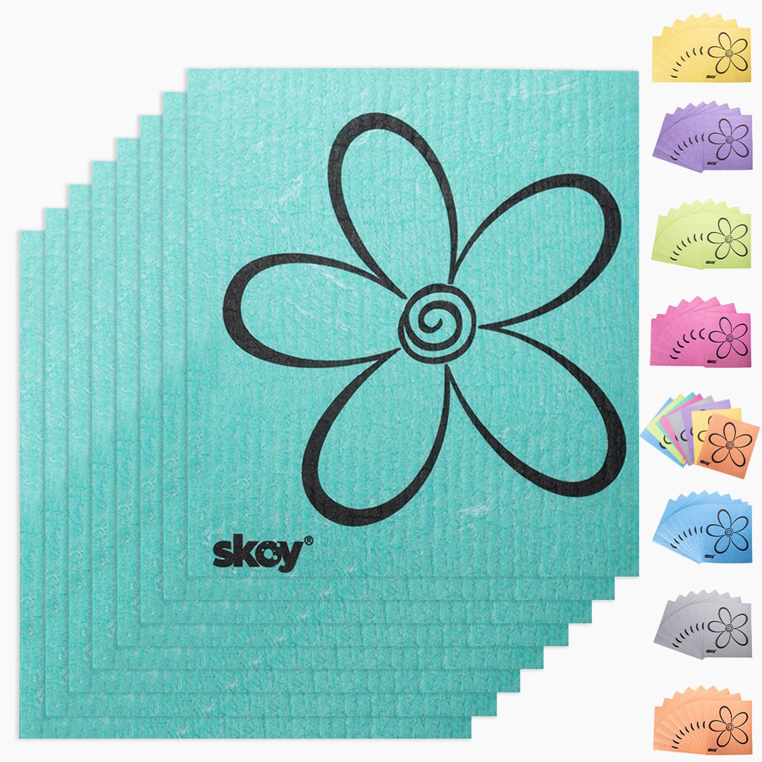 Skoy Cloth, 8-Pack Versatile Swedish Dishcloths for Kitchen and Household Use...
