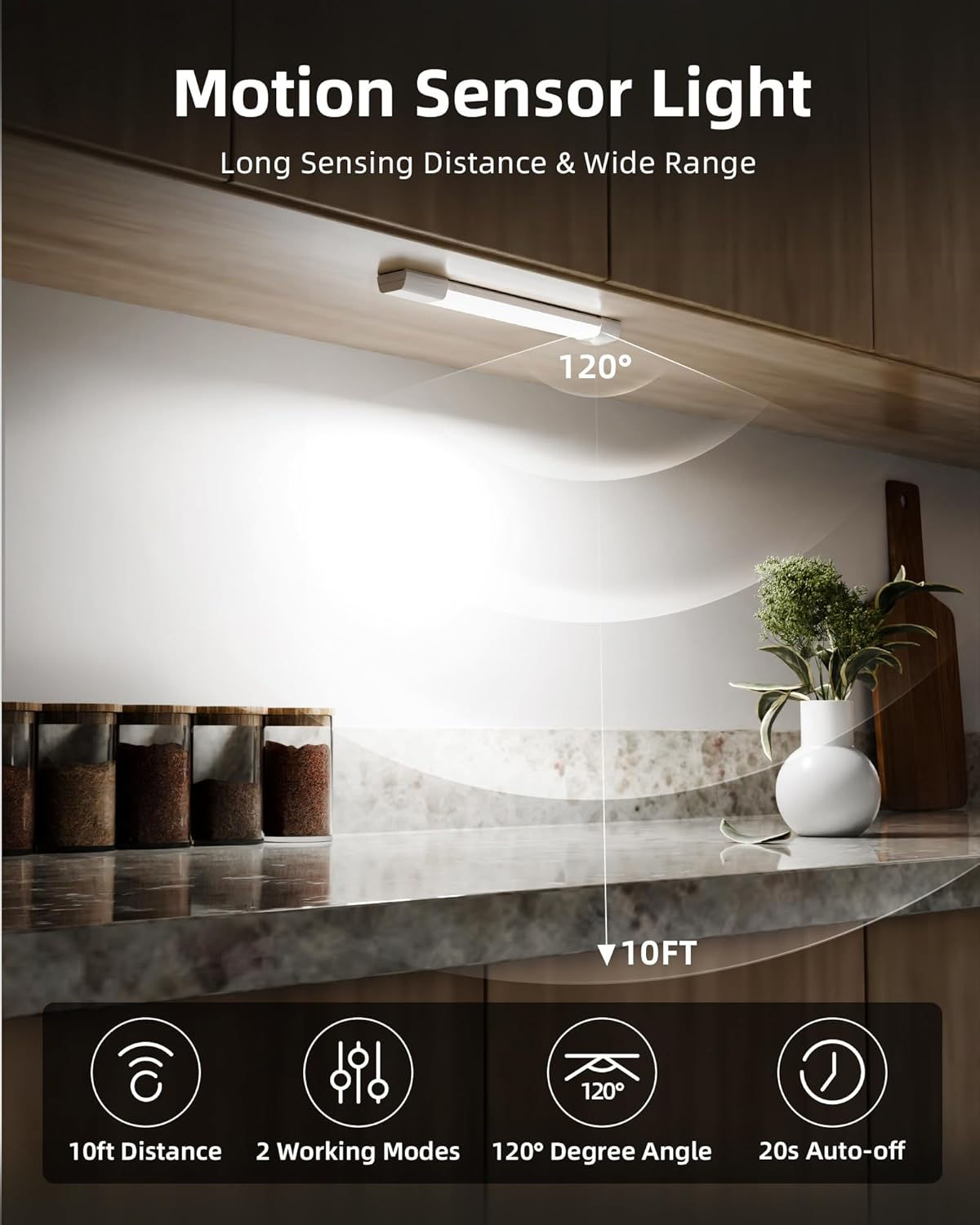 3 Pack Rechargeable Motion Sensor Lights