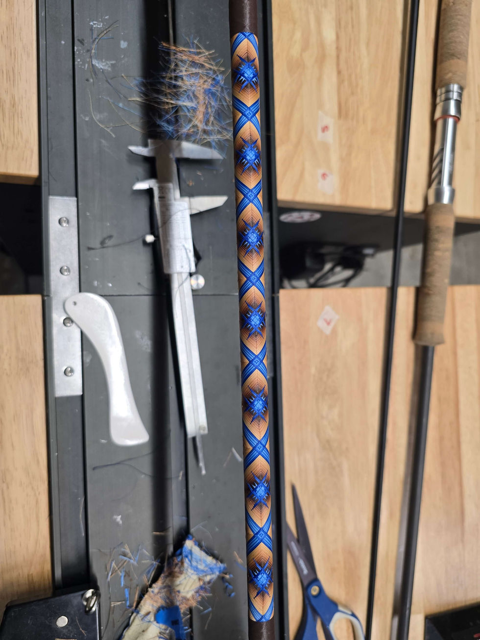 fishing rod top view