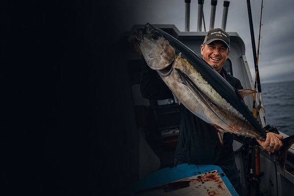 owner with albacore tuna