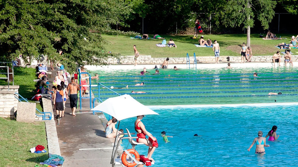 People swimming at Deep Eddy Pool