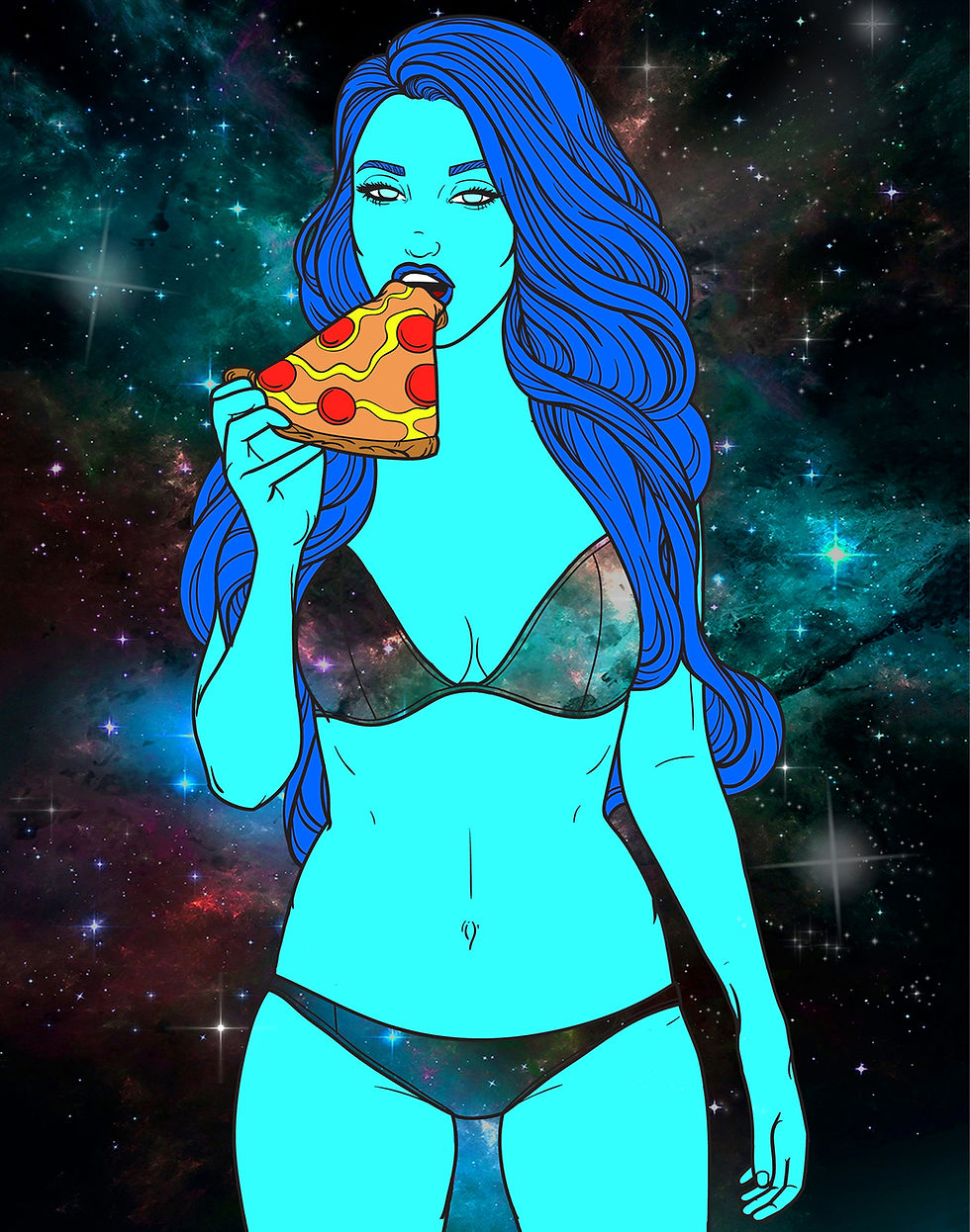 Space Pizza Print