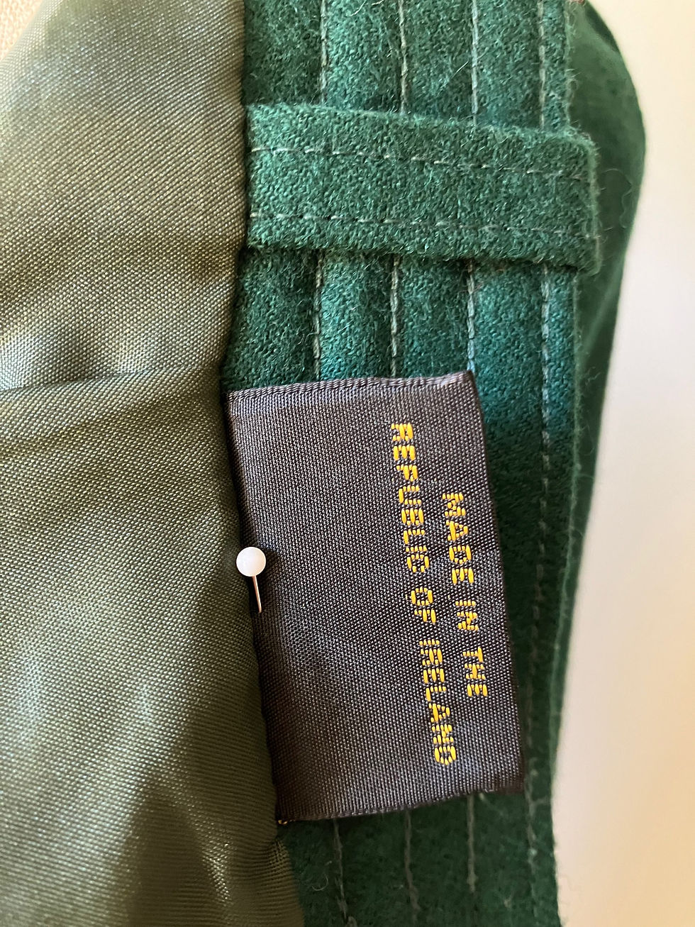 Thumbnail: Rich Forest Green Wool Skirt With Pleated Tail
