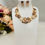 Thumbnail: Neutral Pearlescent Geometric Necklace and Earring Set
