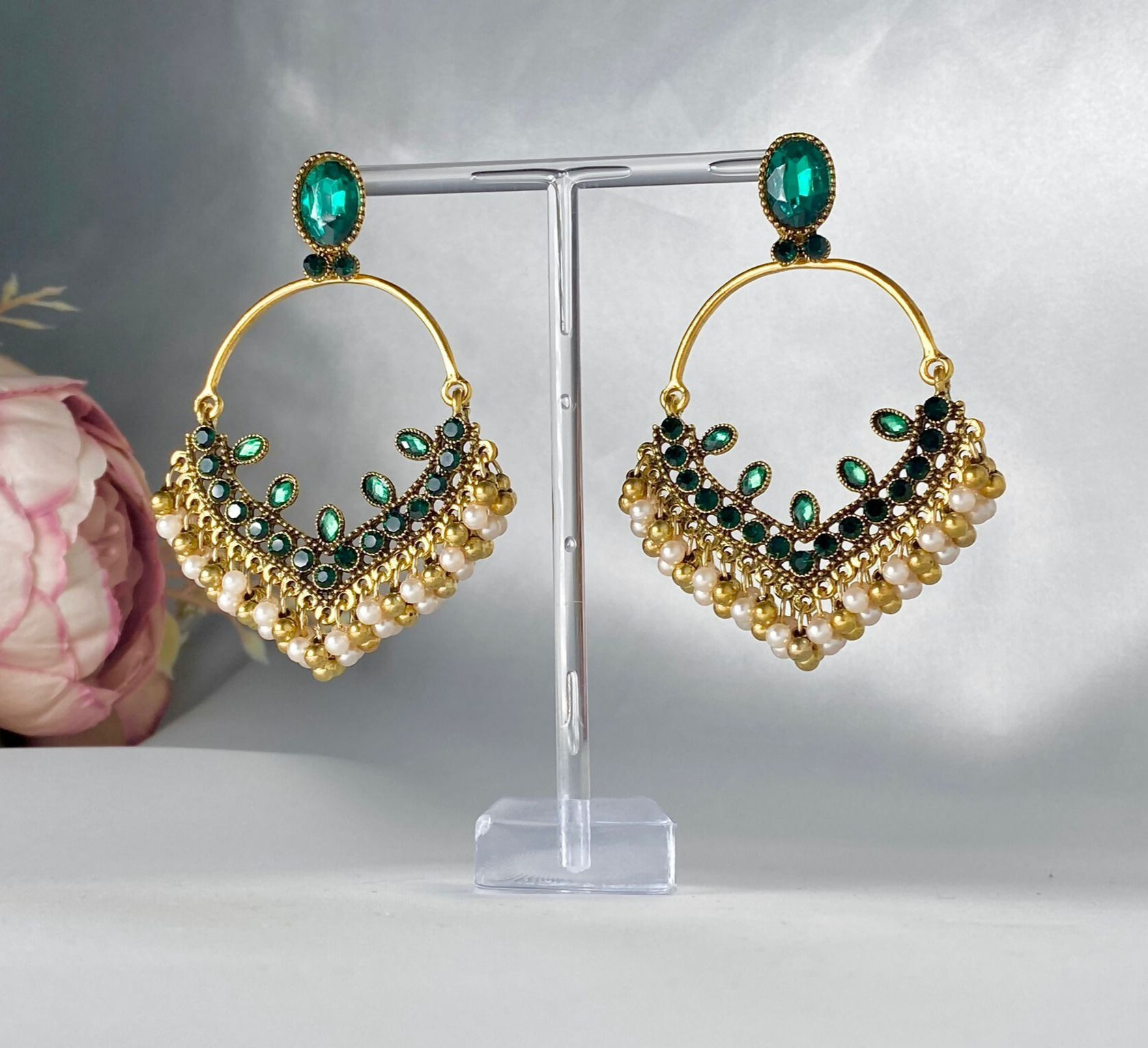 Emerald Green Chandelier Earrings
