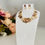 Thumbnail: Neutral Pearlescent Geometric Necklace and Earring Set