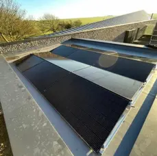 solar panels angled on roof 